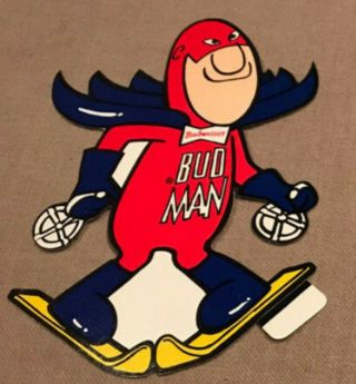 Budweiser Bud Man Vintage Decal Sticker - Skiing - This One Is Rare