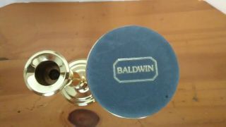 Baldwin polished Brass Candlesticks.  6 inch tall.  Rounded Base 2