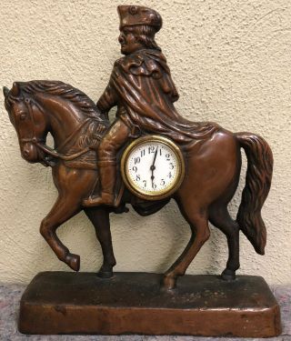 Vintage Golden Novelty Mfg.  Co.  Clock - George Washington On Horse - Haven