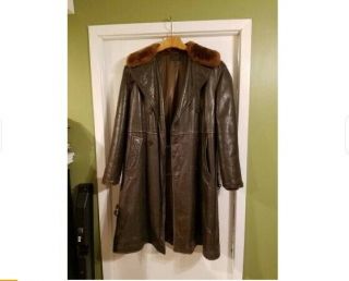 Vintage Wwii 40s Us Navy M - 69f Leather Transport Aircraft Coat Sz 40