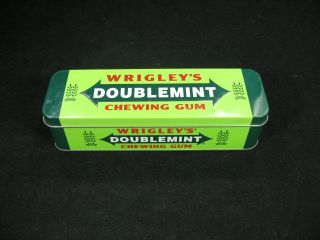 Wrigley’s Doublemint Chewing Gum Green Tin Collectors 6.  5 X 1.  75 Inch