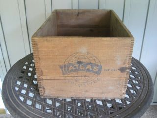 Vintage Atlas Powder Co High Explosives Dynamite TNT Wood Box Wooden Crate B8257 3
