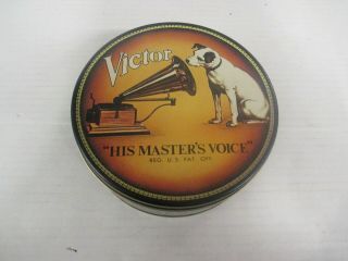 Vtg Bristol Ware Rca Victor Nipper The Dog His Masters Voice Collector Tin