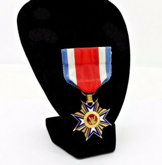 Military Order Of The Loyal Legion Enameled 14k Solid Gold Medal W/ribbon,  17993