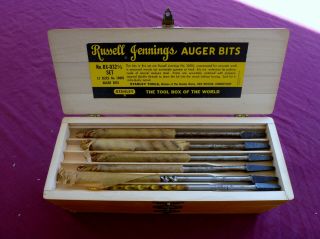 Vintage Stanley Russell Jennings 13 Pc Auger Bit Set No Bx - D32 1/2