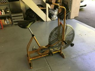 Vintage Gold Schwinn Airdyne Classic Exercise Bike With Ergometer