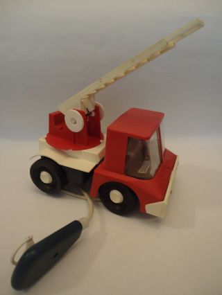 Vintage Soviet Ussr Norma Firetruck Toy Battery Operated Remote Control -