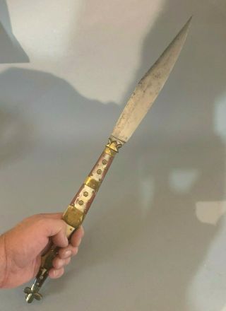 A Good Large Antique Spanish Hispanic Navaja Folding Knife Valero Jun Zaragoza