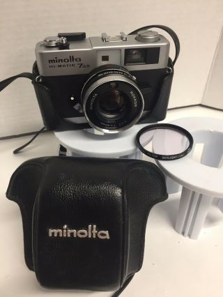 Vintage Minolta Hi - Matic 7sii Rokkor 40mm Lens 35mm Film Camera Battery