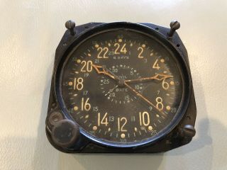 Vintage Wwii Era Waltham Aircraft Airplane 8 Day Clock Cdia 88 - C - 590 -