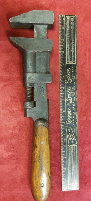 Vintage Mechanics Tools Rare Monkey Adjustable Wrench H.  D.  Smith