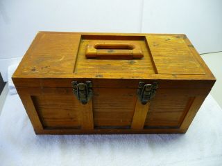 Vintage Wood Tool Box Carpenter Chest Box Handmade
