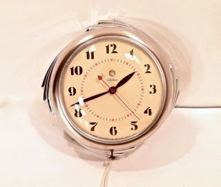 Vintage 1930’s Telechron 2h09 The Stewardess Art Deco Kitchen Wall Clock