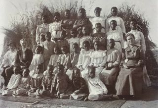 Early 20th C Photo Black African American Children Students Boys Girls Teachers