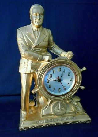 Vintage F.  D.  R.  The Man Of The Hour Electric Clock,  For Restoration / Parts