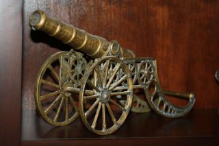 Vintage Heavy Bronze Large 17 " Long Desktop Military Artillery Cannon Italy Made