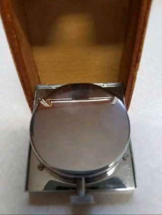 Vintage Swiss LeCoultre 8 Day Folds Leather Desk Alarm Travel Clock 3