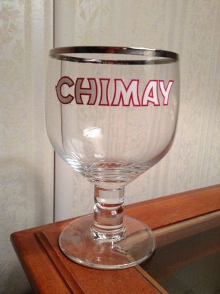 Chimay Beer Glass Silver Rimmed Stemmed Goblet Made In Germany
