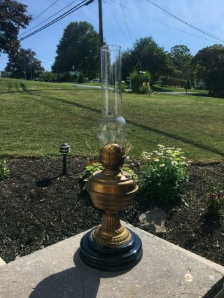 Victorian Veritas Oil Lamp Vintage Antique Oil Lamp Dual Wick