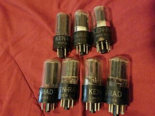 7 - Ken Rad 6sn7gt Ge Hifi Ham Radio Amplifier Vintage Vacuum Tubes -