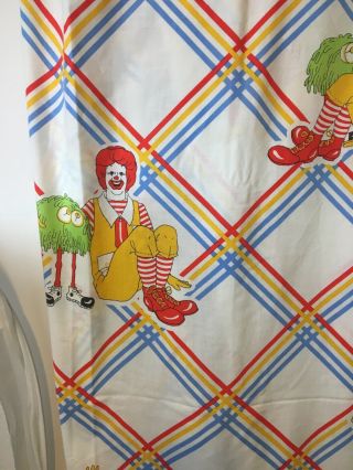Vintage 1978 McDonalds Flat Twin Bed Sheet Ronald McDonald Fabric Print RARE 2