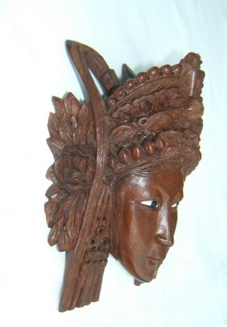 Vintage Hand Carved Solid Wood African Mask Wall Decor 2