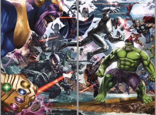Greg Horn Signed Secret Wars Art 2 Print Set Hulk Avengers Spiderman Thanos