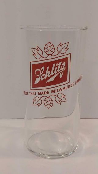 Vintage Schlitz Beer That Made Milwaukee Famous 4oz Glass