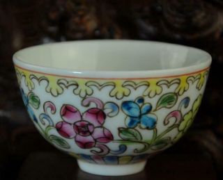 Chinese Handwork Old Famille - Rose Porcelain Hand Painted Flower Bowl /aa02d