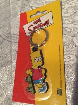 Rare Key Chain - The Simpsons - Bart With Skateboard In Package