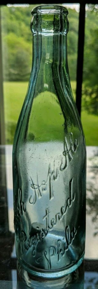 Vintage Aqua Scotch Hop Ale Beer Bottle Philadelphia Pa Hand Finished