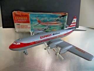Vintage Marx Battery Operated Express Airlines Electra Airplane