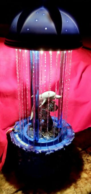 Vintage Dolphin Rain Lamp 16 " Mineral Oil Drip Waves,  Ocean Fish Motion