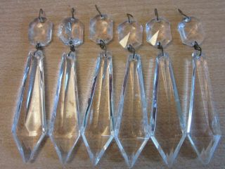 Set Of 6 Waterford Crystal Prisms From Avoca 6 Arm Chandelier Replacement 4 "