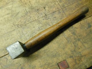 vintage square face 1 lb metal smith hammer old flat blacksmith anvil tool 2