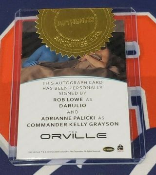 The Orville Season One Rob Lowe & Adrianne Palicki Dual Autograph 9 Case Inc. 2