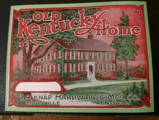 Old Kentucky Home Belknap Hardware Shovel Label Rare Louisville C.  1920