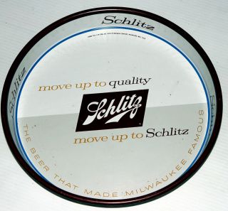 Schlitz Move Up To Quality 1958 Beer Serving Tray