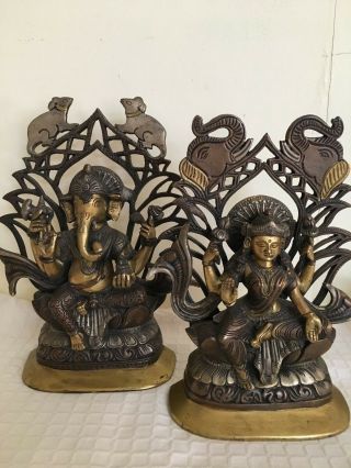 Antique/vintage Asian Figural Heavy Bronze? Bookends.  Approx 9x7  Estate