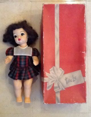 Vtg 1950’s 16 " Terri Lee Doll Box & Dress - Hard Plastic Painted Face
