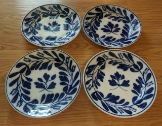 Set 4 Antique Spinach Flow Blue Plates Patrus Regout Maastricht