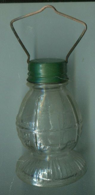 Vintage TH Stough Co.  Glass Lantern Candy Container,  Santa,  Windsor Snow Boot 2