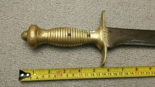 Antique Brass Handled ARTILLERY SWORD Sabre Short Sword Cutlass PRE CIVIL WAR 2