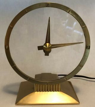 Vintage Art Deco Jefferson Golden Hour Mystery Electric Clock And