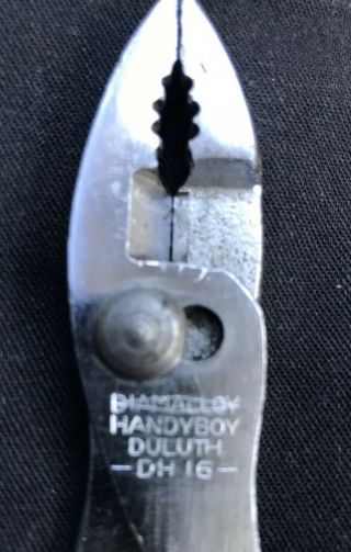 Vintage Diamond Diamalloy Duluth Handyboy DH - 16 Pliers & Adjustable Wrench - USA 2