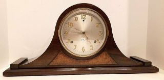Vintage 8 Day Gilbert Tambour Clock Mantel Art Deco Chime Strike Mod 1807