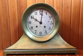Antique Chelsea Ships Bell Clock W/great Lakes Maritime History.  Rare Large Base