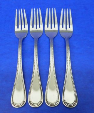 4 - Towle Beaded Antique Stainless 18/8 Germany Flatware 7 1/4 " Salad Forks