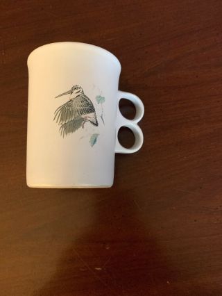 Bennington Potters Double Finger Trigger Pottery Bird Image On Coffee Cup Mug