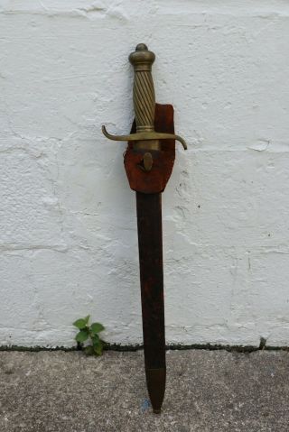 Antique German Prussian Short Sword With Sheath And Leather Frog Gz Luneschloss
